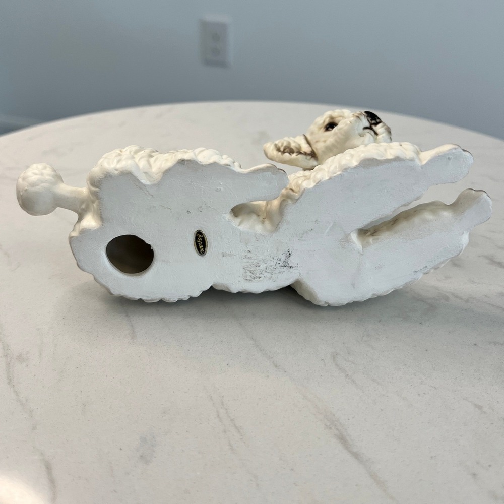Vintage Josef Originals White Poodle Ceramic Figurine Reclining Japan MCM Dog - Picture 8 of 11